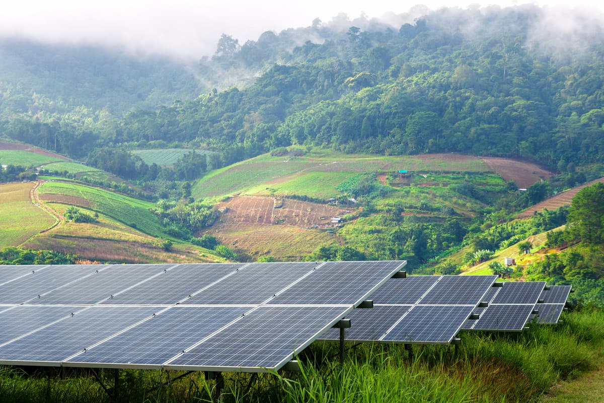 Solar panels across a landscape